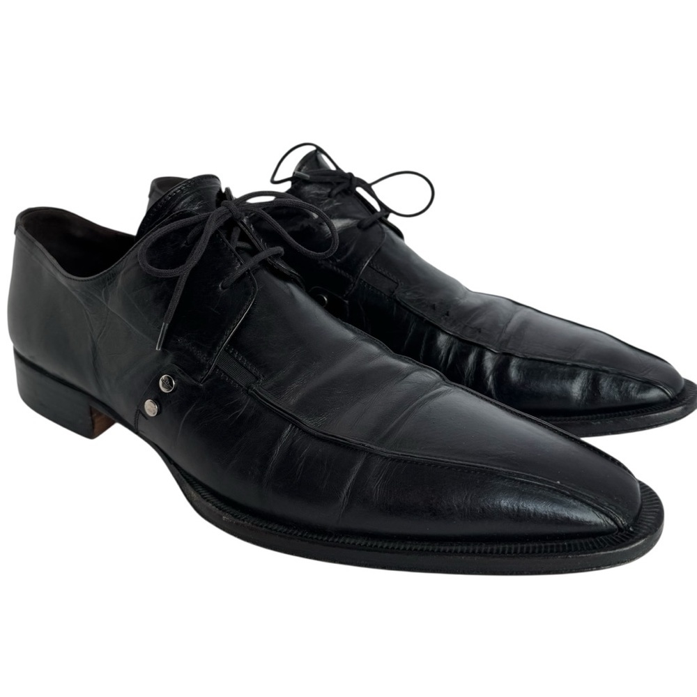 Cesare Paciotti Lace Up Derby Dress Shoe Mens 9 Black Leather Italy Formal